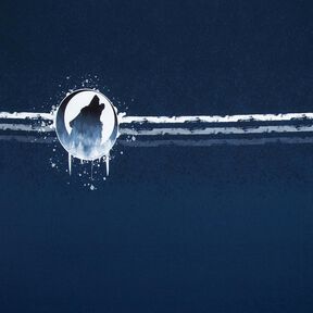 French Terry Panel Mystisk ulv | Glitzerpüppi – marineblå/hvid, 