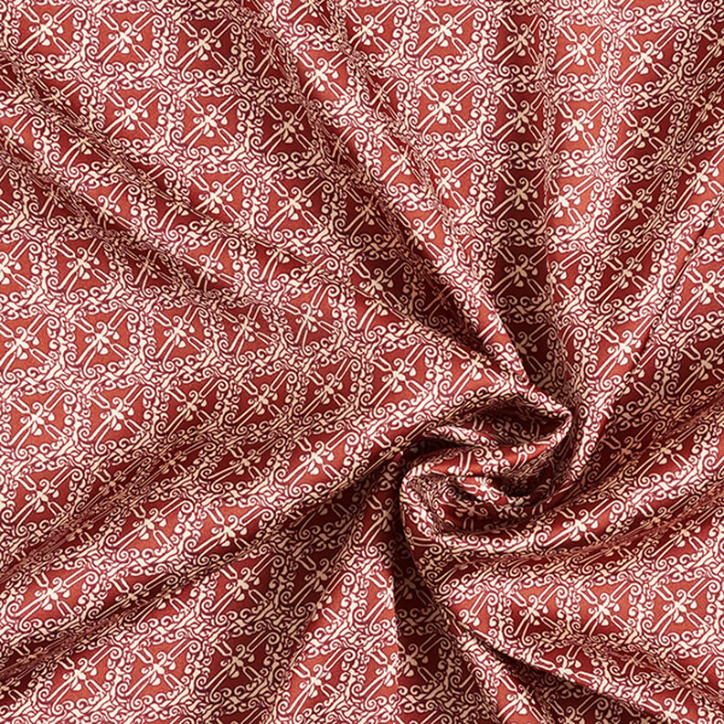 Polyestersatin paisley romber &ndash; kobberfarvet,  image number 3