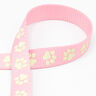 Reflekterende vævet tape Hundesnor Poter [20 mm] – rosa,  thumbnail number 1