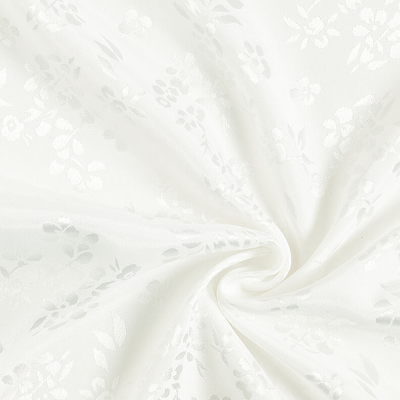 Satin forstof blomster – hvid,  image number 3