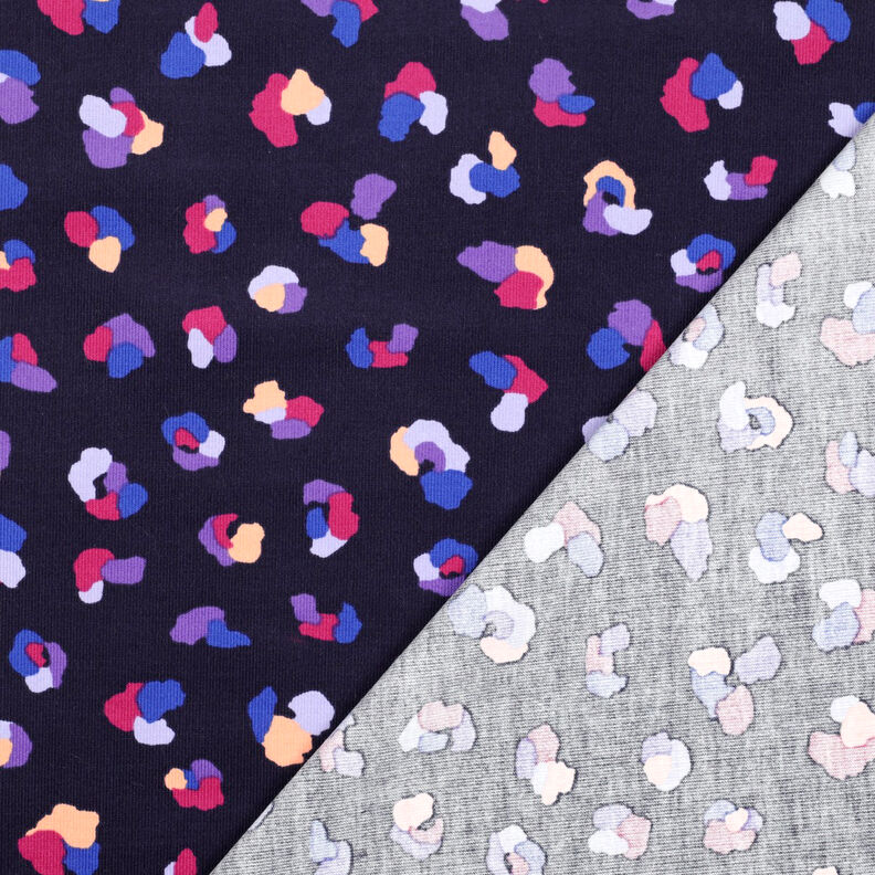 Babyfløjl farverige leopardpletter | Poppy Fabrics – marineblå,  image number 4