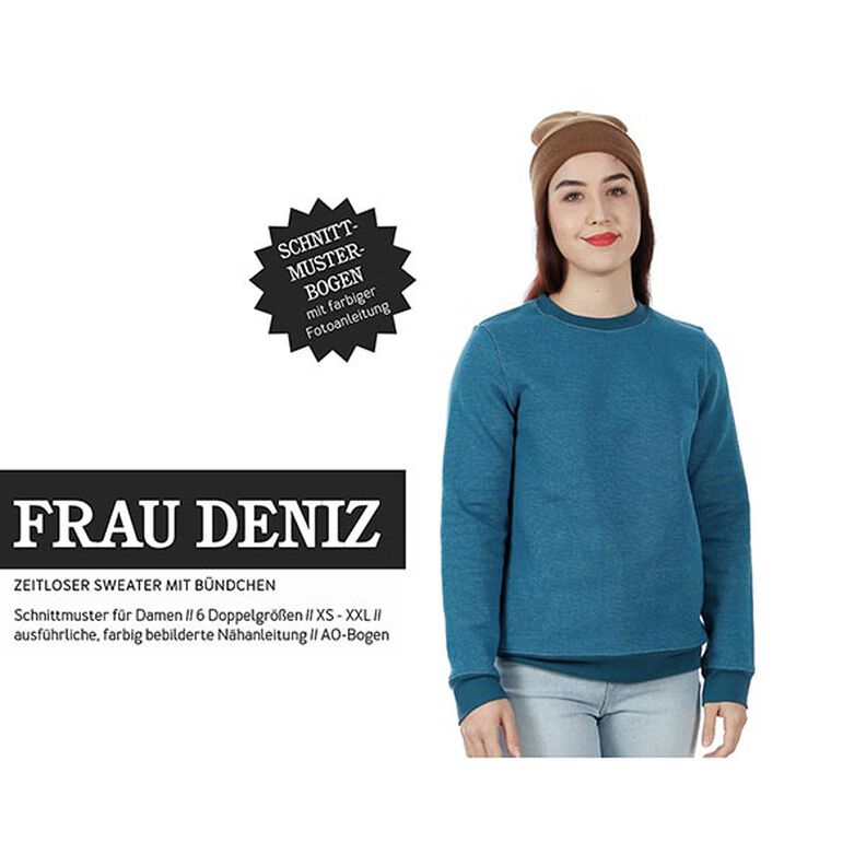 FRAU DENIZ tidløs sweater med manchetter | Studio klippeklar | XS-XXL,  image number 1