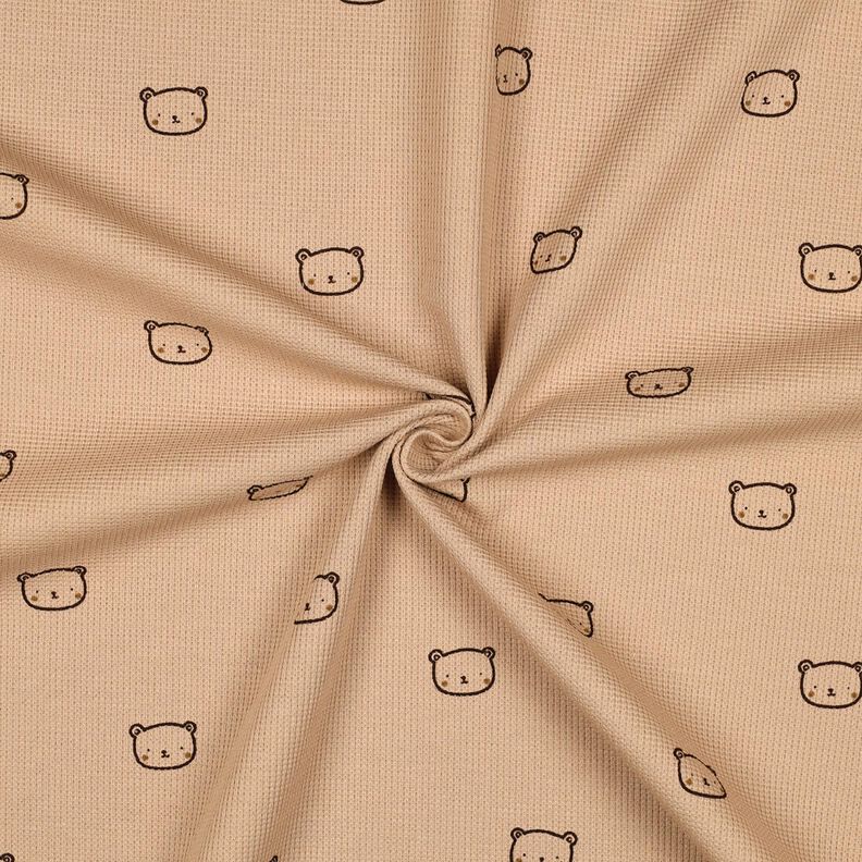 Vaflet jersey lille bjørn | Poppy Fabrics – mørk gammelrosa/aubergine,  image number 3