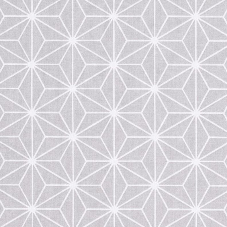 Bomuldsstof Cretonne Japanske stjerner Asanoha – grå,  image number 1