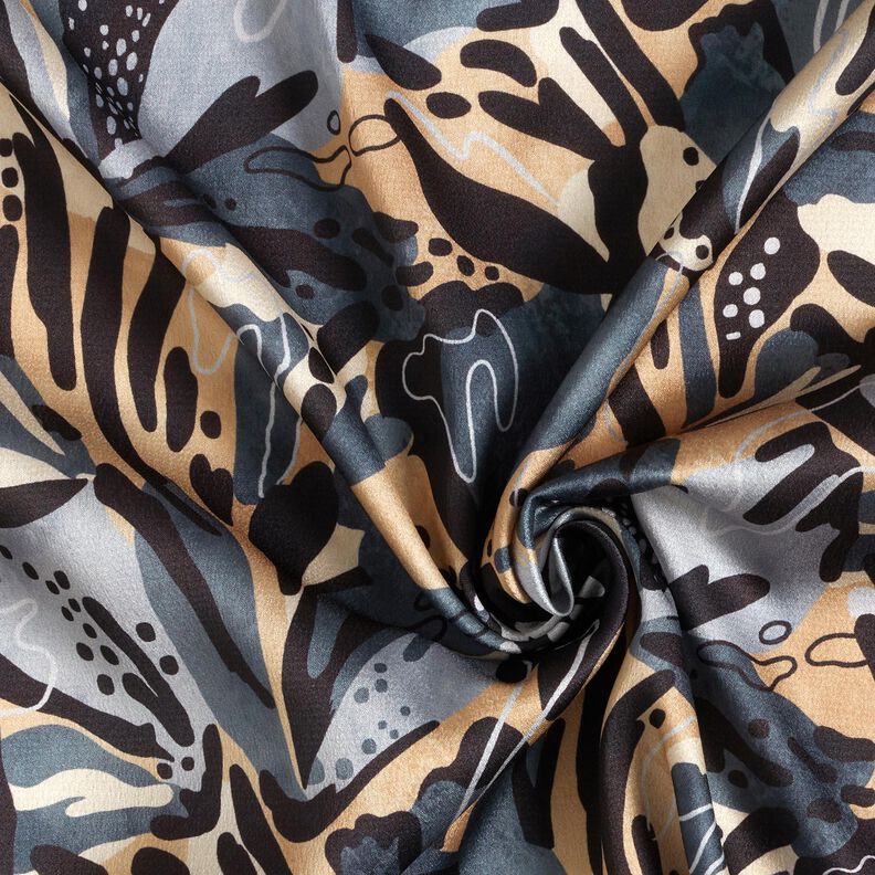 crepe-satin havblomster – skiffergrå/beige,  image number 3