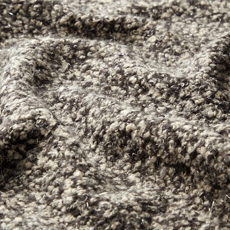 Strick-Bouclé Glitterfibre melange – cashew/sort,  image number 2
