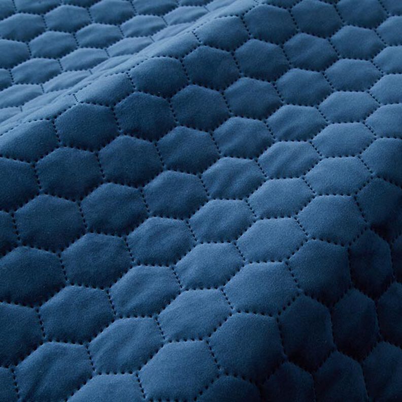 Polsterstof quiltet fløjl vokstavle – marineblå,  image number 2