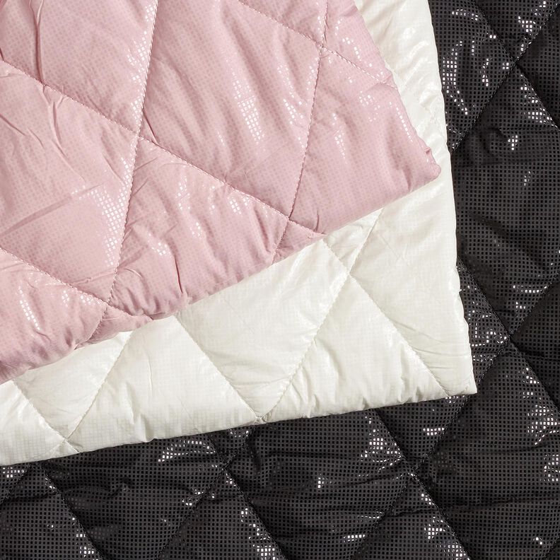 Quiltstof let glans romber – elfenben,  image number 5