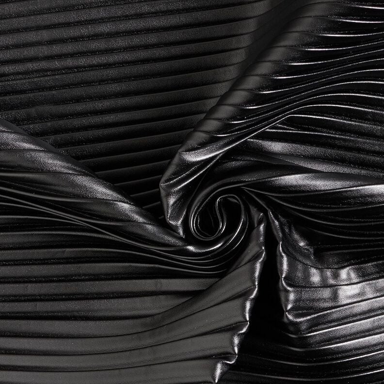 Kunstlæder plissé – sort,  image number 3