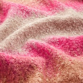 Frakkestof Strick-Bouclé farveforløb – cashew/pink, 