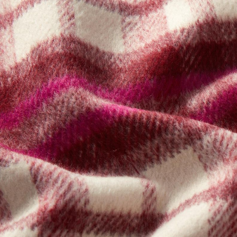 Frakkestof Uld-miks børstet – bordeaux/purpur,  image number 3