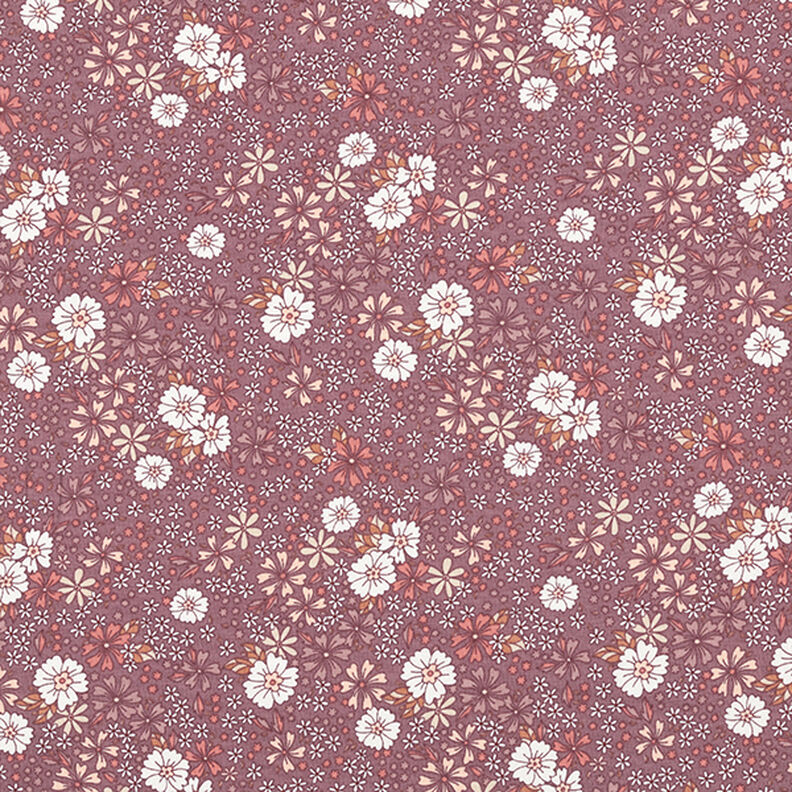 Bomuldsjersey blomstereng – mørk gammelrosa,  image number 1