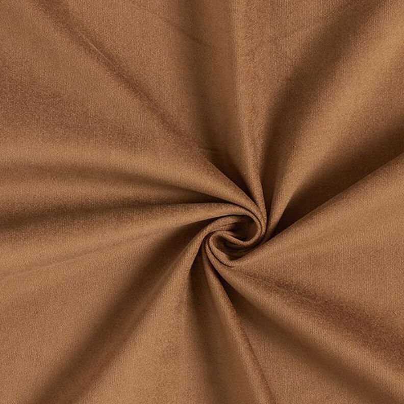 Stretch-fløjl Fincord ensfarvet – mellembrun,  image number 1