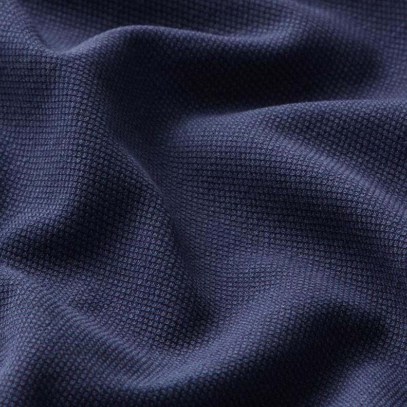 Bomuldsjersey Piqué fin – marineblå,  image number 2