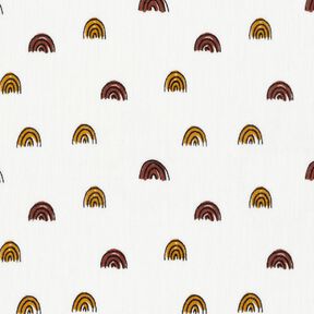 Musselin små regnbuer, glat – elfenben/karrygul, 