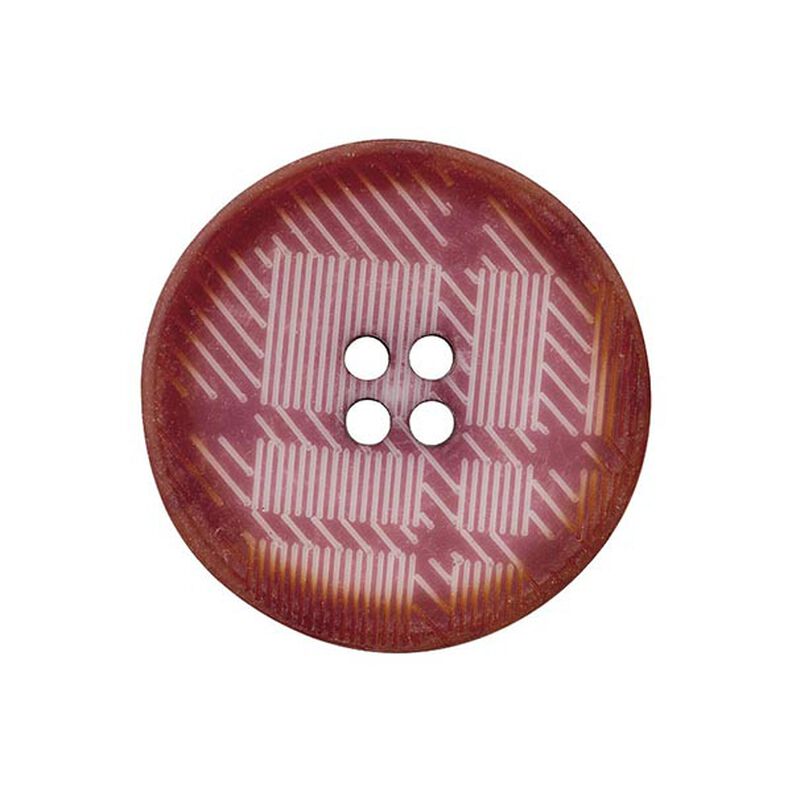 Polyesterknap med 4 huller ternet – raspberry,  image number 1