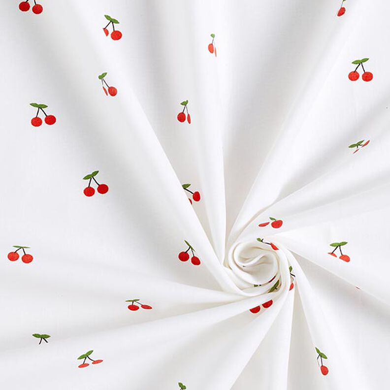 Bomuldspoplin kirsebær – hvid,  image number 3