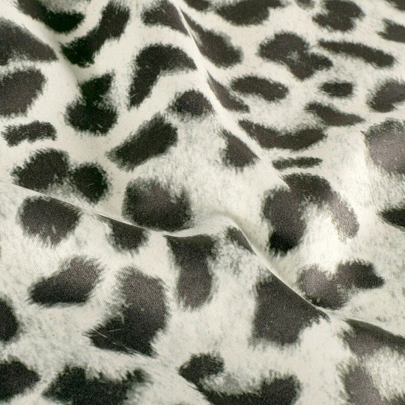 Sneleopard i stretchvelour – elfenben/sort,  image number 2