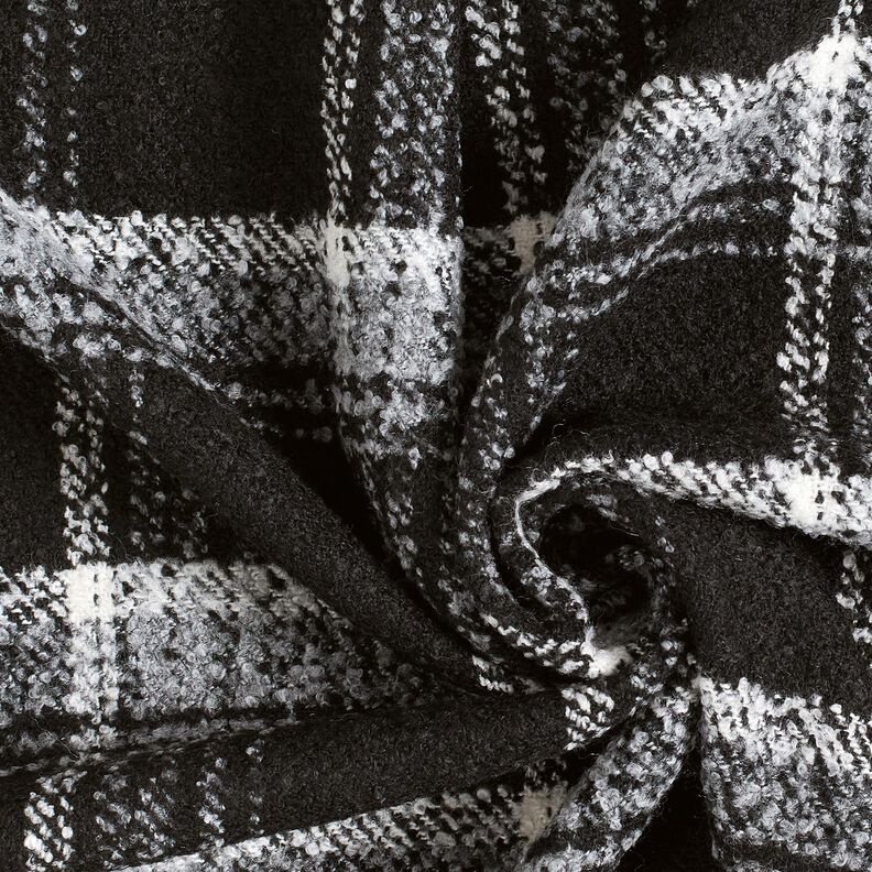 Frakkestof Bouclé tern – sort/hvid,  image number 4