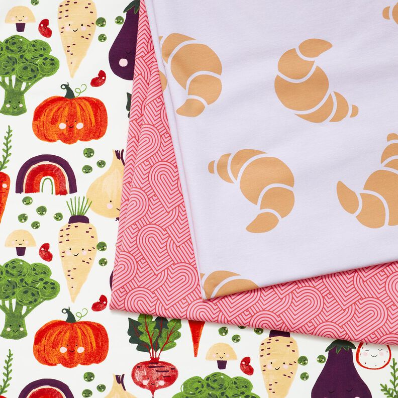 French Terry Sommersweat Glade gr&oslash;ntsager &ndash; elfenben,  image number 5