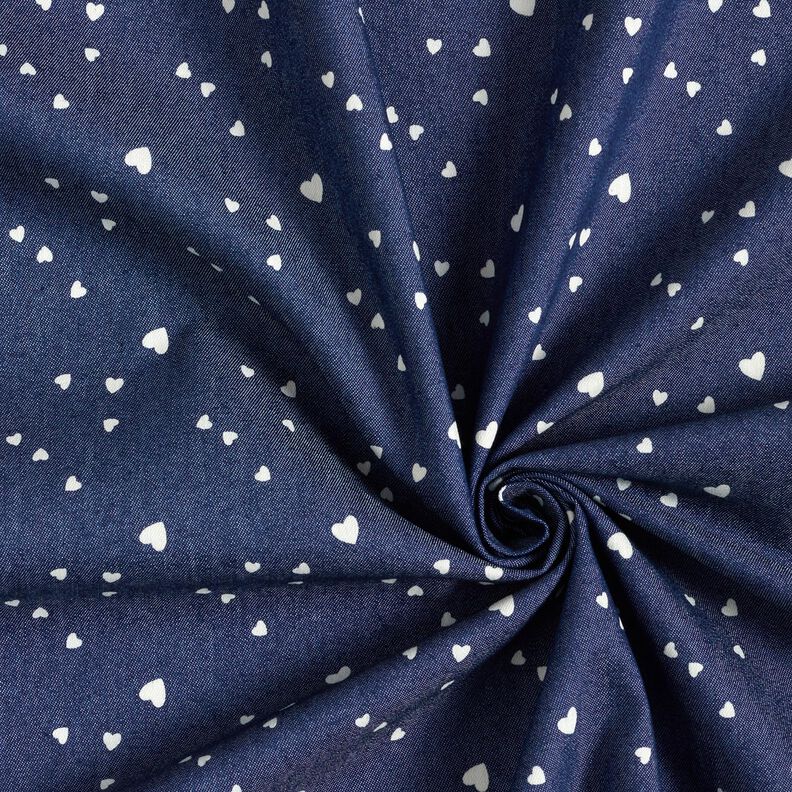 Chambray Små hjerter – marineblå/uldhvid,  image number 3