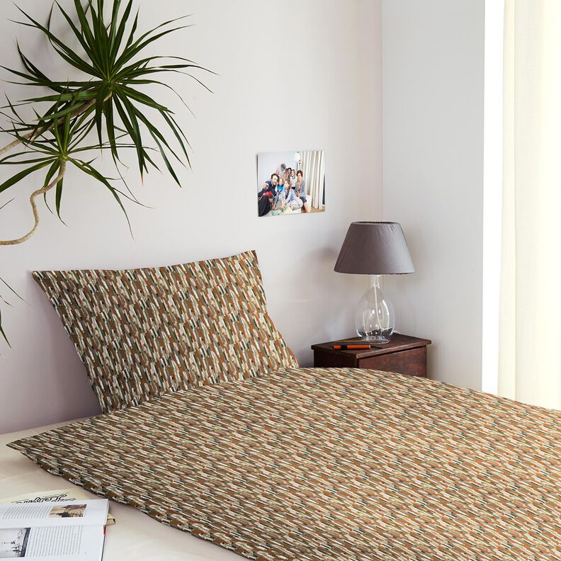 Bomuldsstof Cretonne penselstr&oslash;g &ndash; pinje/bronzefarvet,  image number 7