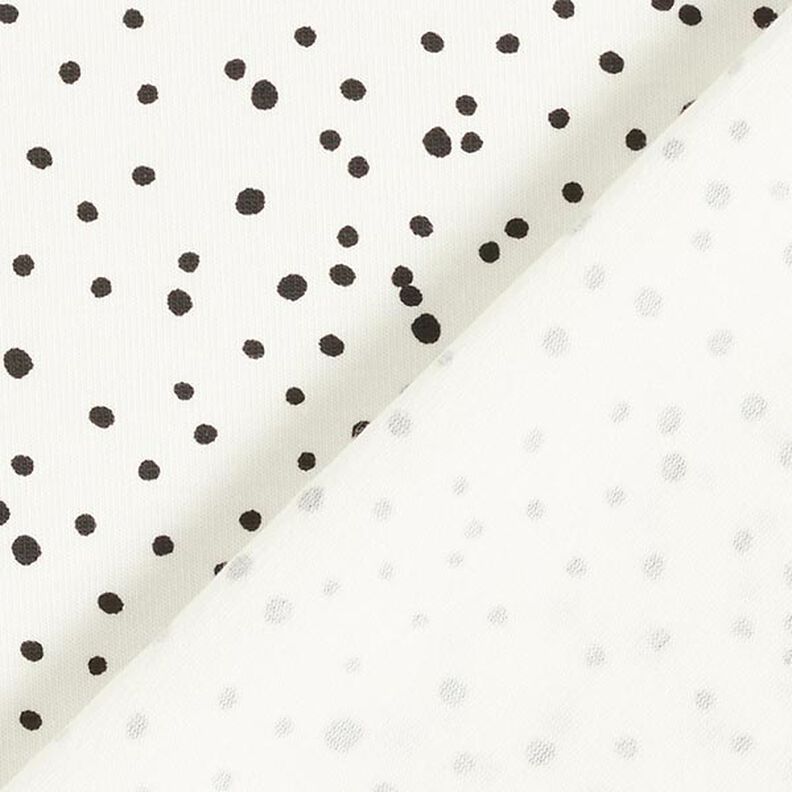 Bomuldsjersey uregelmæssige prikker – hvid,  image number 4