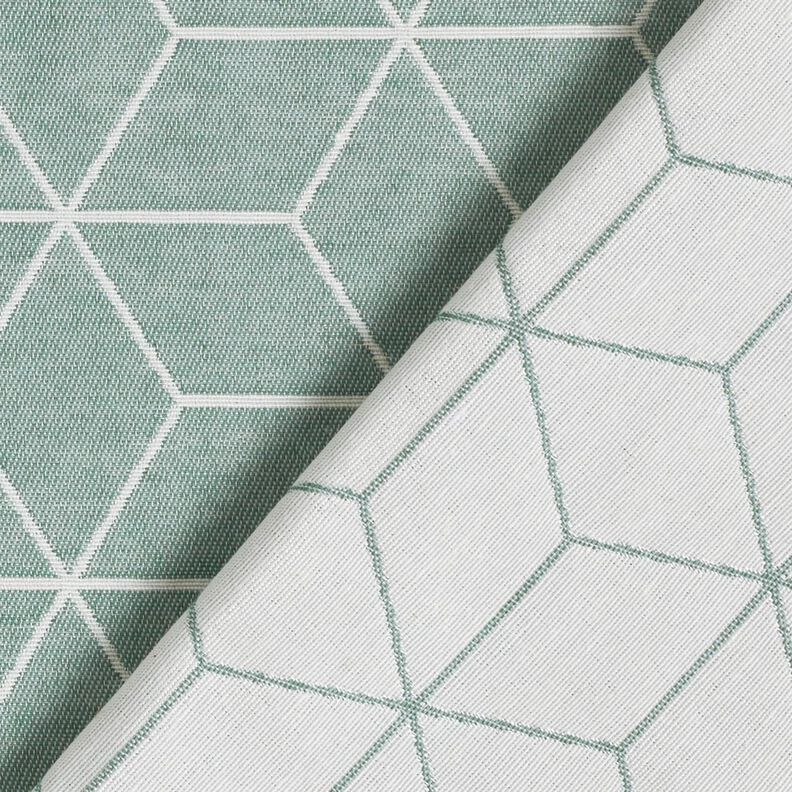 Dekorationsstof Jacquard moderne terninger – reed/elfenben,  image number 4