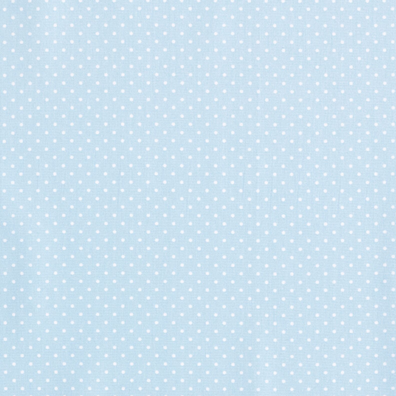 Bomuldspoplin små prikker – lyseblå/hvid,  image number 1