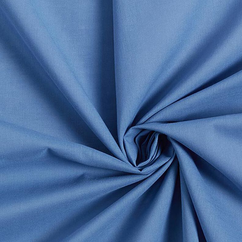 Bomuldsbatist ensfarvet – jeansblå,  image number 1
