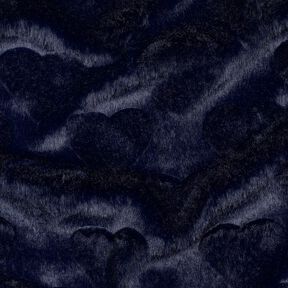 Kunstpels hjerter | Poppy Fabrics – sort-blå, 