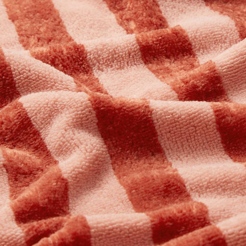 Frottéstof Bambus blokstriber – rød/hummerfarvet,  image number 3