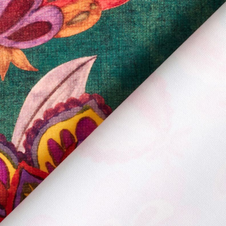 Dekorationsfløjl blomsterranker – blågran/rosé,  image number 5