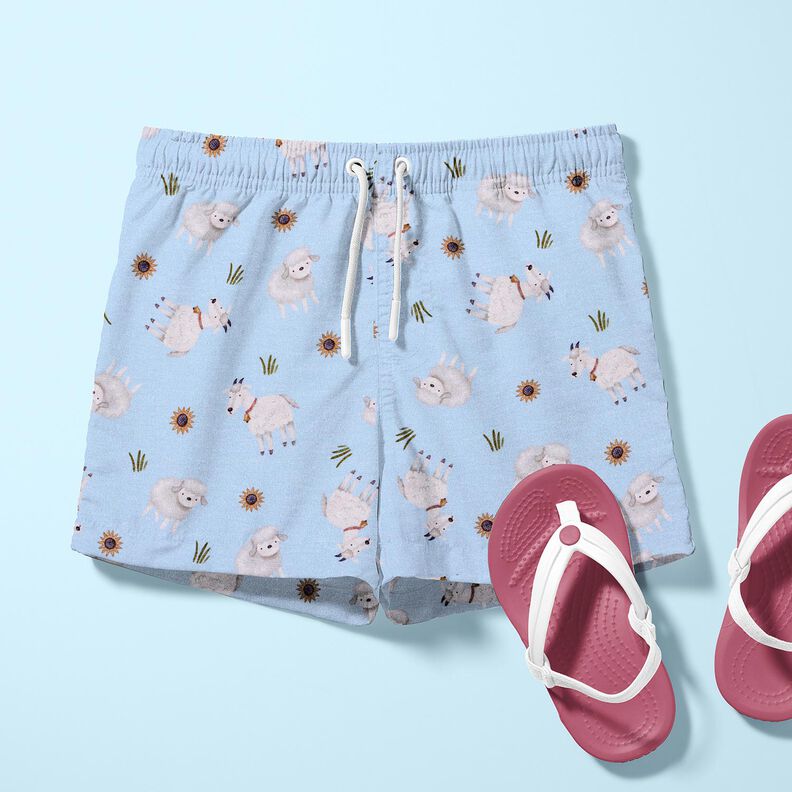 Bomuldsjersey Får og geder Digitaltryk – lyseblå,  image number 5