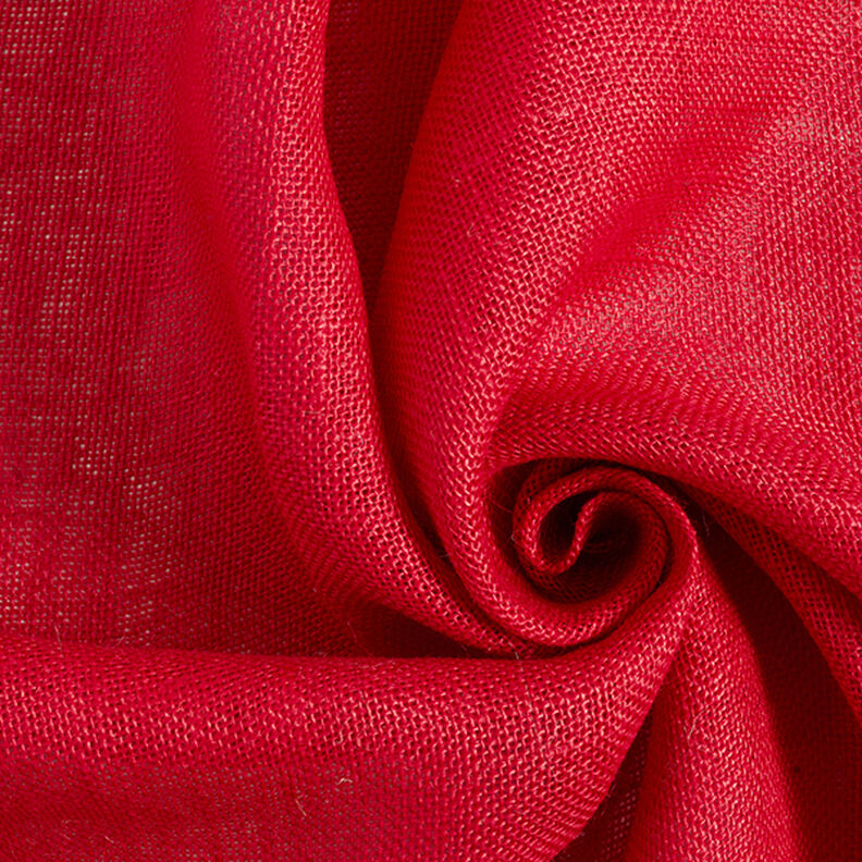 Dekorationsstof Jute Ensfarvet 150 cm – rød,  image number 1