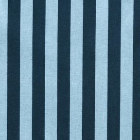 Bomuldsflonel blokstriber &ndash; indigo/lysebl&aring;, 