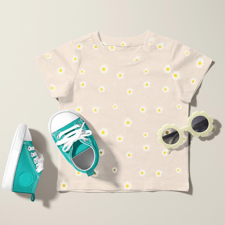 Vaflet jersey margueritter – natur,  image number 6