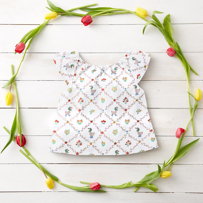 Bomuldspoplin Landhus Gæs – elfenben/mørkebeige,  image number 7