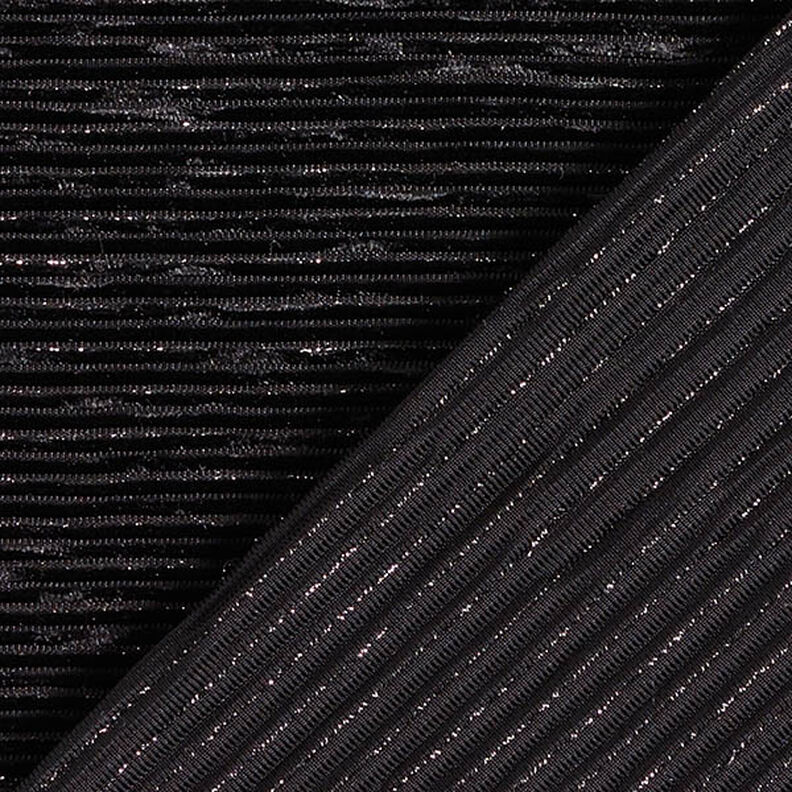 Plisseret fløjl Lurex ensfarvet – sort,  image number 4