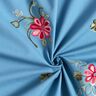 Bomuldspoplin Broderi blomsterbuketter – strålende blå/bær,  thumbnail number 3