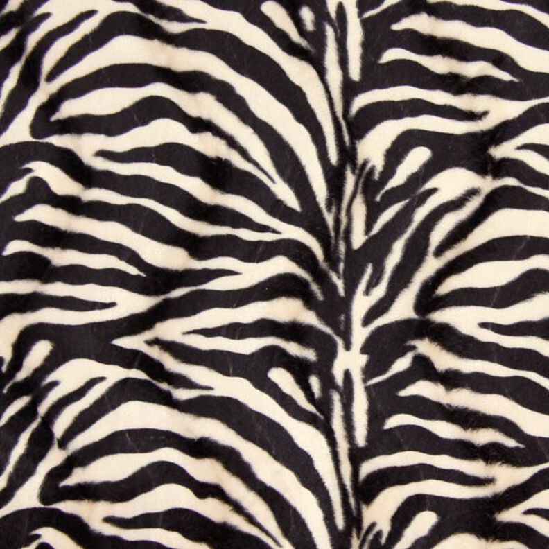 Kunstpels zebra – creme/sort,  image number 1