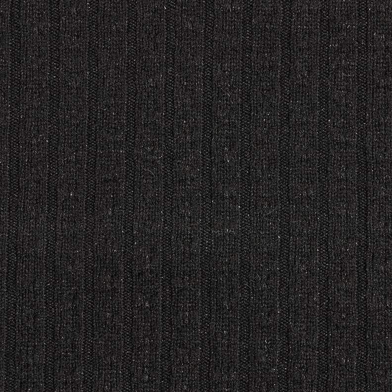 Strikstof Ajour med elegante glimmerstriber – sort,  image number 1