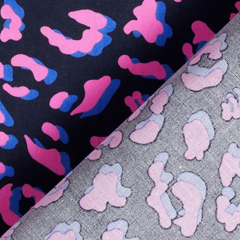 Imprægneret voksdug abstrakt løve | Poppy Fabrics – natblå/pink,  image number 4