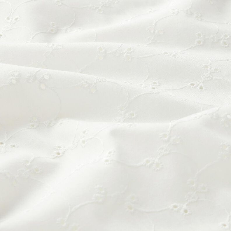 Hulbroderi sarte blomster &ndash; hvid,  image number 2