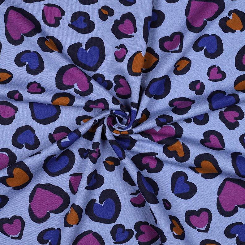 Sweatshirt lodden farverige hjerter | Poppy Fabrics – stålblå,  image number 3