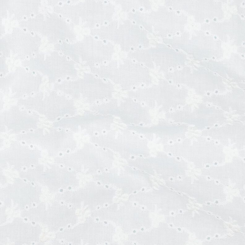 Bomuldsstof Hulbroderi Blomsterromber| Poppy Fabrics &ndash; hvid,  image number 2