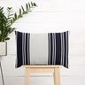 Dekorationsstof Panama blokstriber – sort-blå/tågegrå,  thumbnail number 7