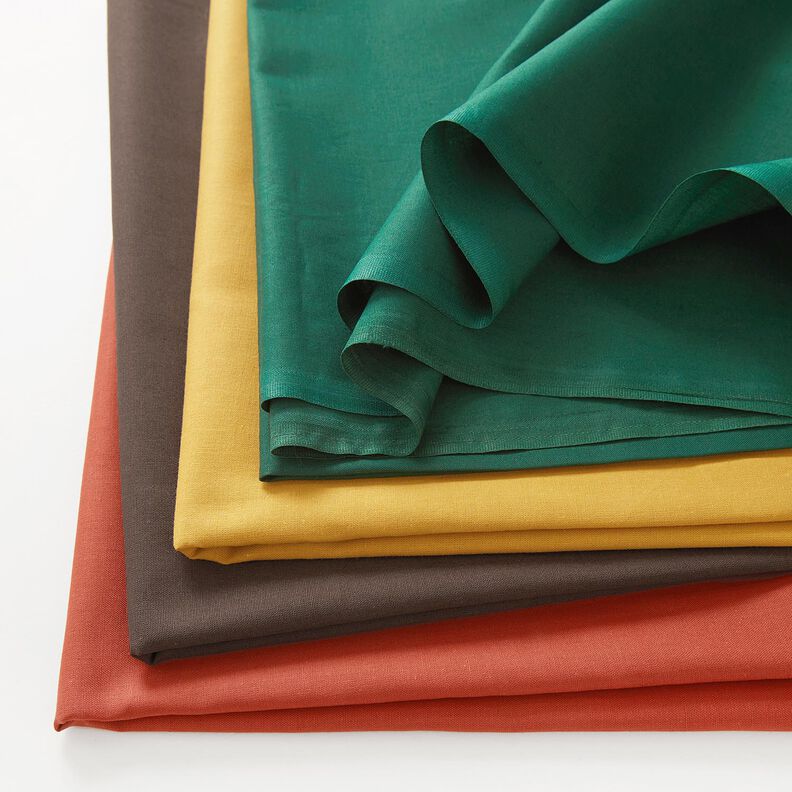 Bomuldsstof Cretonne Ensfarvet – terracotta,  image number 4