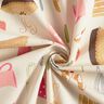 Dekorationsstof Halvpanama kager og tærter – lysebeige/rosa,  thumbnail number 3