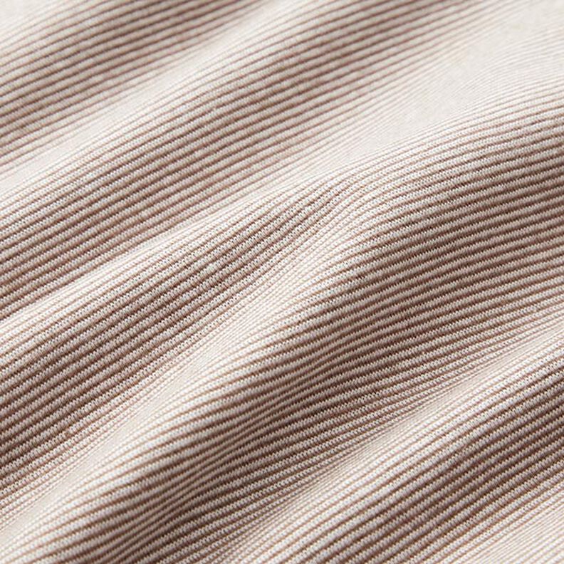Ribvævet, rørformet stof smalle cirkler – chokolade/uldhvid,  image number 2